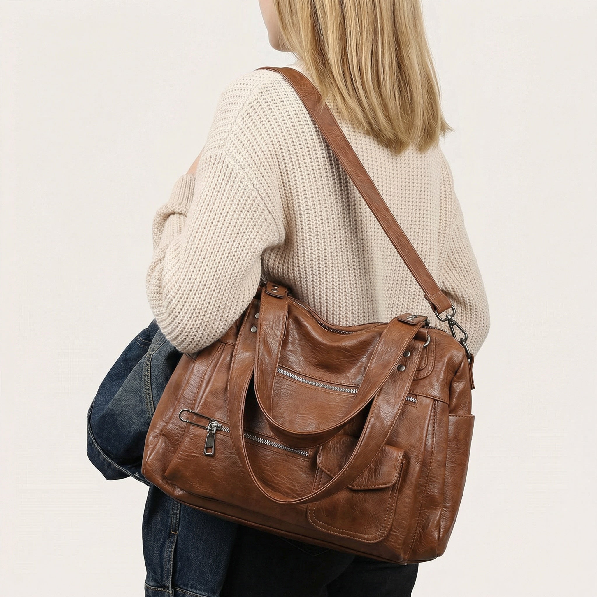 Jade Daily Tote Bag - Canvas Minimalist Shoulder Bag - Image 6