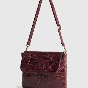 Theia Clutch Bag - PU Leather Crocodile-Embossed Evening Carry