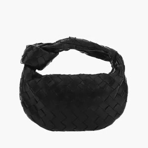Helena Evening Clutch Bag - PU Leather Woven Chain Handle